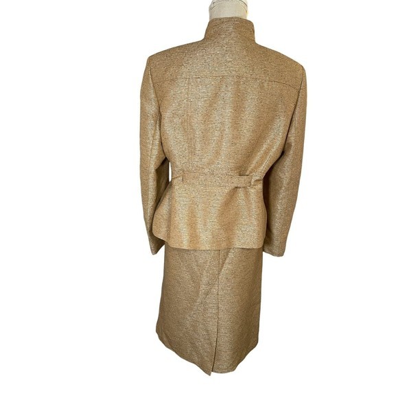 KASPER Skirt Suit‎ Size 12 Two Piece Set  Bonus Belt Executive Career Gold - Picture 3 of 16